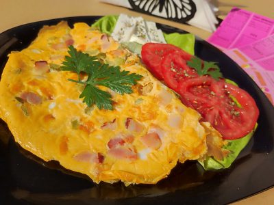 Omelete with bacon and pickles Shizza Pizza delivery