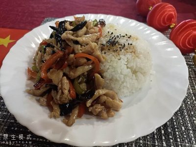 G02. Yu xiang piletina sa pirinčem Prvi Kineski Restoran dostava