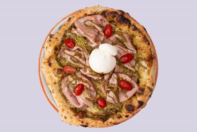 Premium mortadella e pistacchio pizza Banjac 1982 delivery