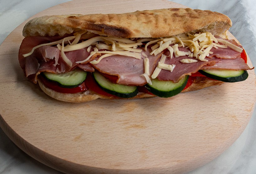 Sandwich with smoked ham delivery