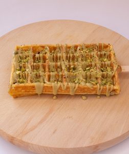 Waffles with pistachio cream and chopped pistachios Banjac 1982 delivery