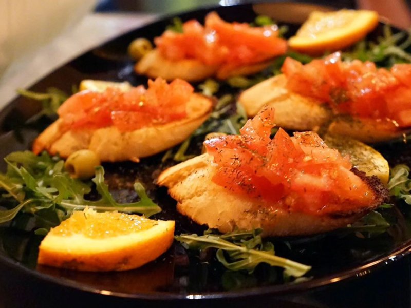 Bruschetta with tomato delivery