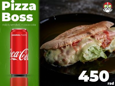 Roštilj sendvič + Coca-Cola - Original 0.33L Pizza Boss dostava