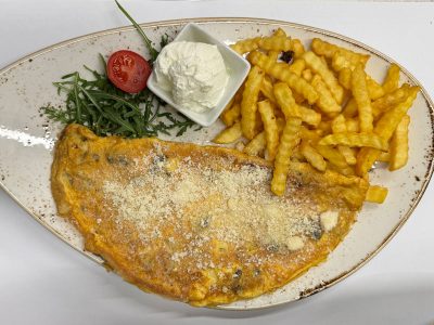 Omelete with mushrooms and parmesan Gracian delivery