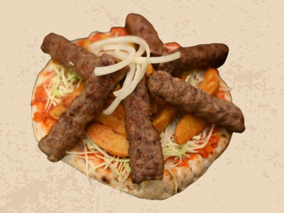 Ćevapi on pita bread - meal La Fiesta Ketering delivery