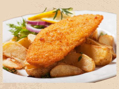 Breaded white fish - meal La Fiesta Ketering delivery