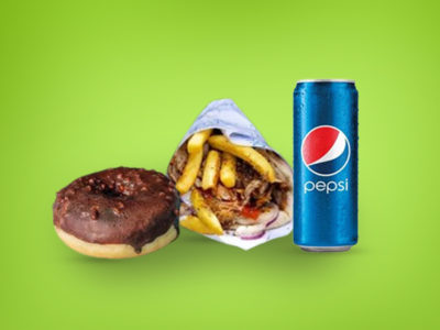 Small chicken gyros, choco crunch donut, Pepsi 0.33L Giros 014 delivery