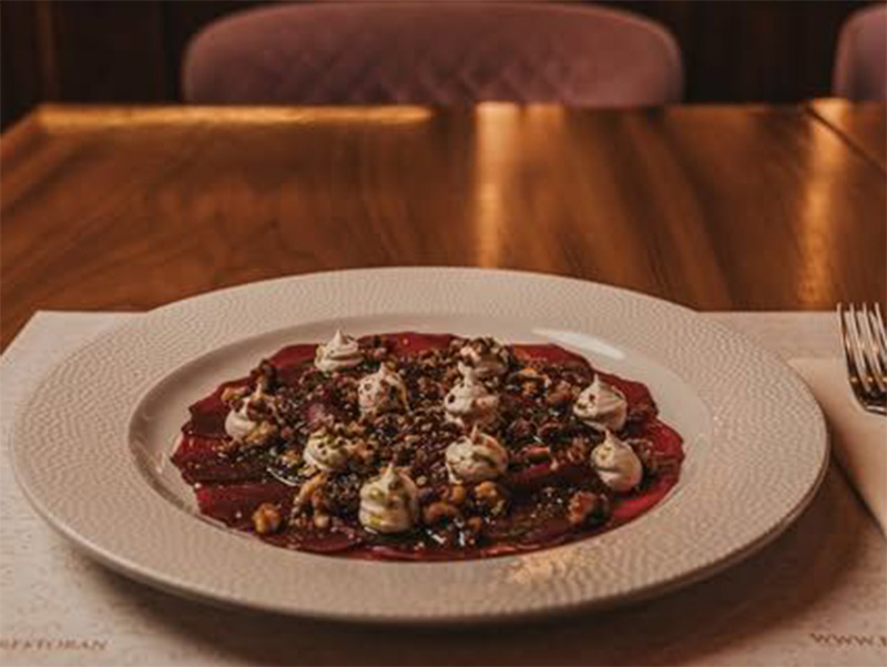 Carpaccio of marinated beets delivery