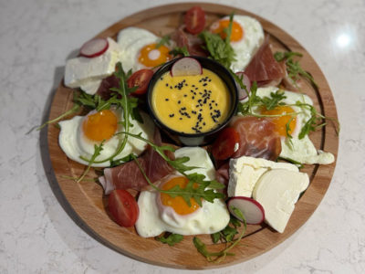 Plate for two with Hollandaise sauce House Coffee delivery