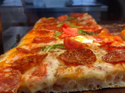 Romana pizza slice with kulen Bianco Ruma delivery