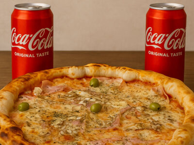 Capricciosa 42cm + 2 x Coca-Cola - Original 0.33L Bianco Ruma delivery