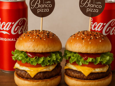 2 x Bianco burger + 2 x Coca-Cola - Original 0.33L Bianco Ruma delivery