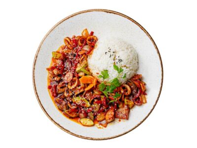 Korean spicy fried squid Mi Đa House delivery