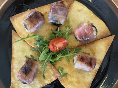 Grilled prunes in bacon Maria Partel delivery