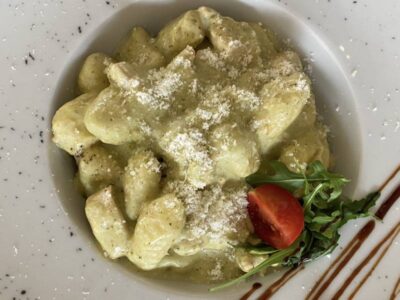 Pesto gnocchi with turkey Maria Partel delivery