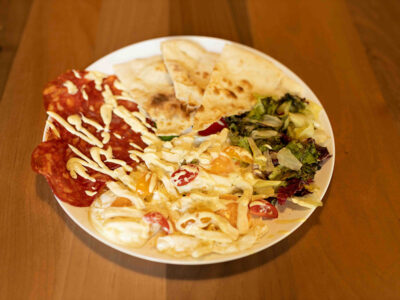 Fritters with Italian kulen ventricina Banjac Pizzeria delivery