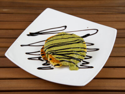 American pancake with pistachio cream Crispy delivery