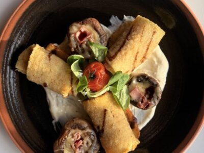 Rolls with zucchini and stuffed mushrooms Maria Partel delivery