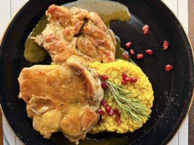 Grilled durmstick with honey and curry Maria Partel delivery