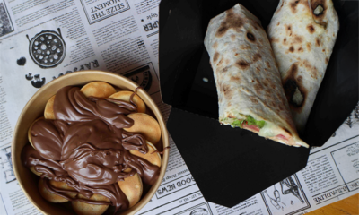 Tortilla with prosciutto + mini american pancakes Branč delivery