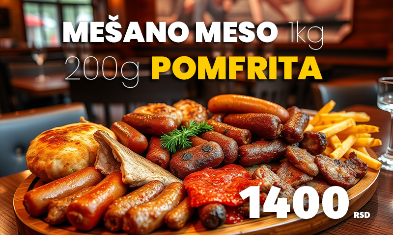 Mešano meso 1 kg + pomfrit 200g