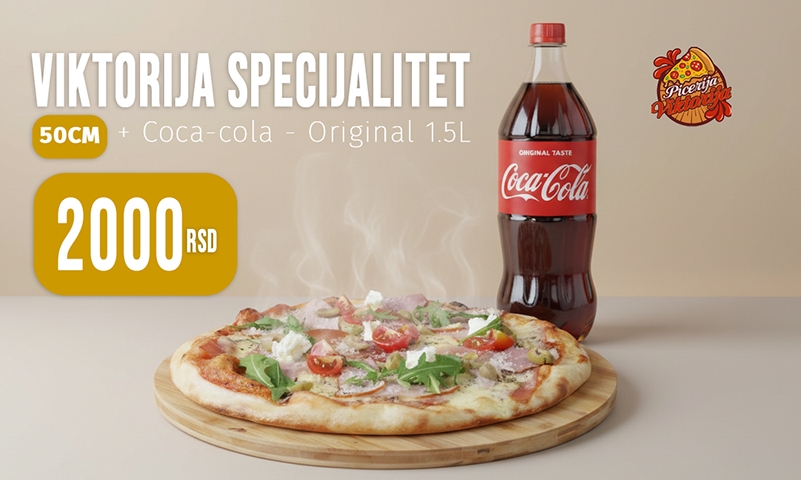Viktorija specijalitet pica 50cm + Coca-cola - Original 1.5L