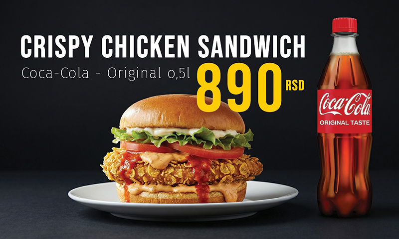 crispy chicken sandwich + coca cola