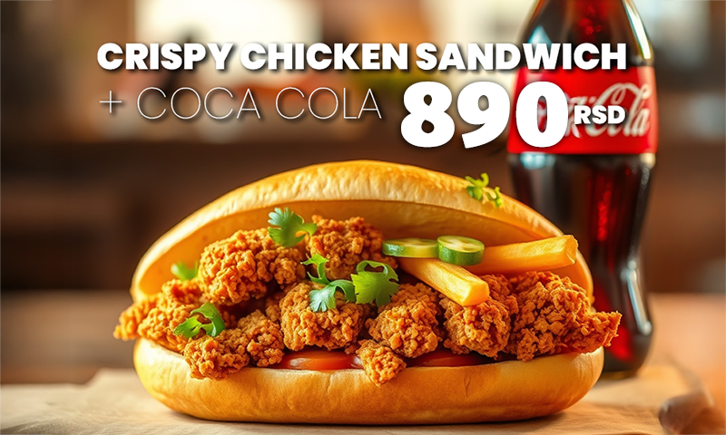 crispy chicken sandwich + coca cola