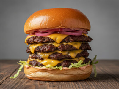 Cheddar burger MONSTER Mona Lisa Burger Bar delivery