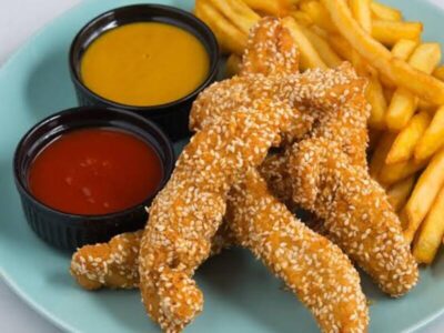 Pileći susam štapići + pomfrit Klops dostava