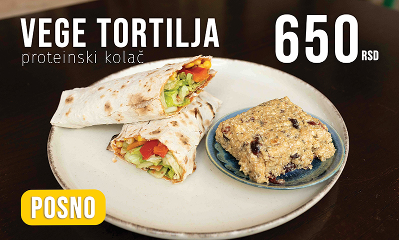 Vege tortilja + Proteinski kolač