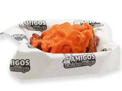 Spicy cheddar premium chicken wings Amigos Chicken Wings delivery