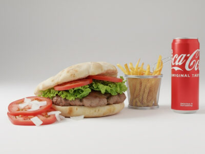 Banjaluka pljeskavitsa + French fries 200g + Coca-Cola - Original 0.33L Gurmanska Priča delivery