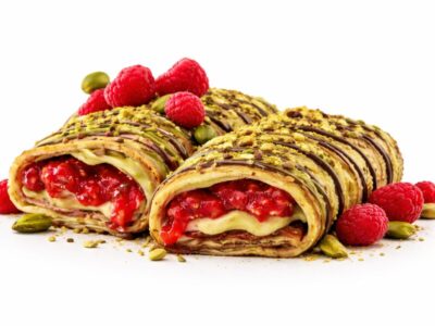 Cizkliz pistachio raspberry pancake Čizkliz Palačinkarnica delivery