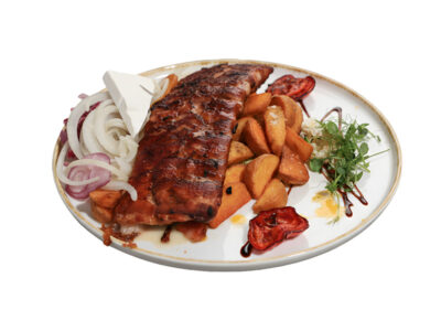 Smoked stuffed veshalitsa in bacon Borkovac Hotel delivery