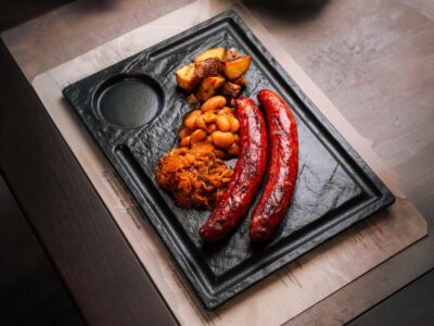 Homemade mibrasa sausage stuffed with cheese Balkan Distrikt delivery