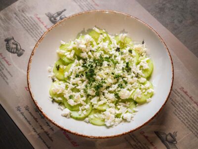 Cucumber salad with cheese Balkan Distrikt delivery