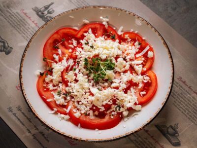 Tomato salad with cheese Balkan Distrikt delivery
