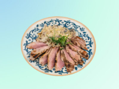Pork steak on mlinci with mushrooms Filtz delivery