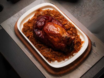 Pork leg on the Serbian cabbage specialty for 2 Balkan Distrikt delivery
