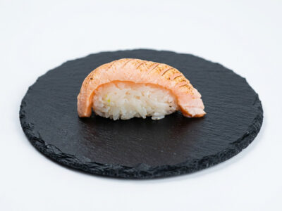 Flambeed salmon nigiri Sushi Queen & Pasta Queen delivery