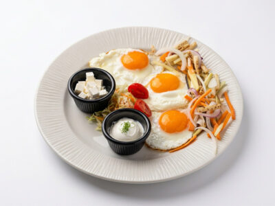 Poached eggs with vegetables Giardino L'Osteria delivery