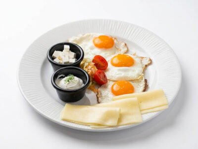 Poached eggs with cheese Giardino L'Osteria delivery