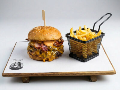Cheddar triple Mona Lisa Burger Bar delivery