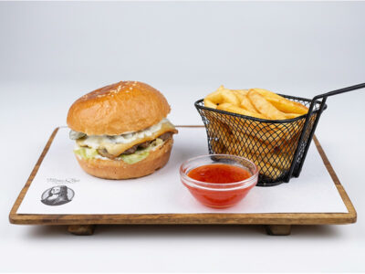 Smoked burger single Mona Lisa Burger Bar delivery