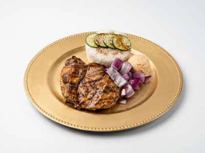 Grilled chicken breasts + grilled vegetables + rice Gong Kineska Hrana delivery