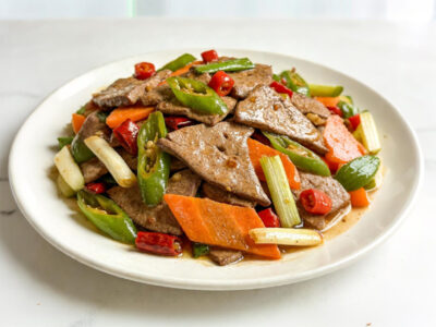 Chinese fried liver with vegetables Furendžu delivery
