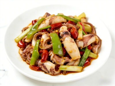 Chinese fried squid with vegetables Furendžu delivery