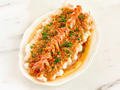 Chinese shrimp with garlic and glass noodles Furendžu delivery