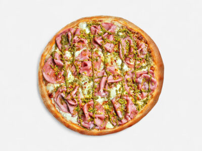 Pistachio mortadella pizza Caribic Pizza Novi Beograd delivery
